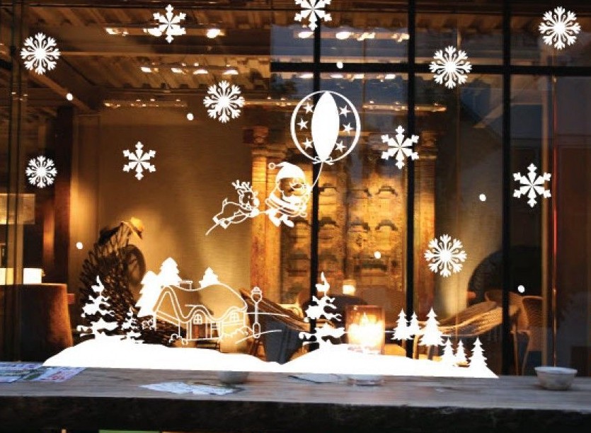  trang trí cửa kính Noel 